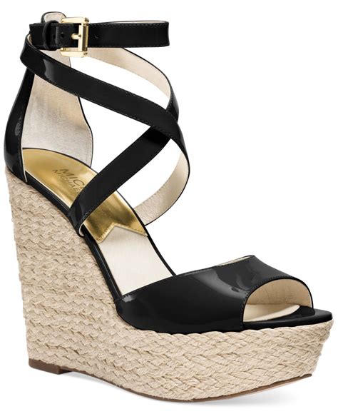 michael kors black studded wedges|michael kors wedges on sale.